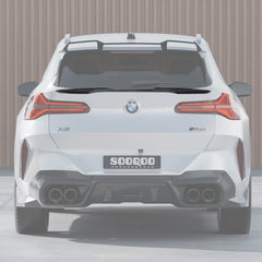 SOOQOO BMW X3 G45 carbon fibre spoiler - close-up of carbon fibre weave detail