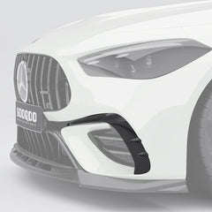 SOOQOO Mercedes-Benz CLE 53  carbon fibre front bumper trim - rear three-quarter view