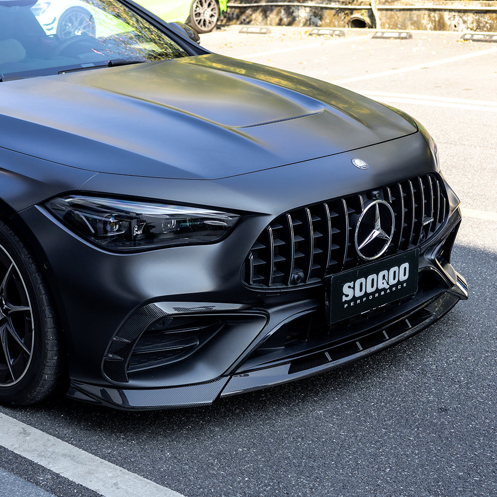 SOOQOO Mercedes-Benz CLE 53  carbon fibre front splitter - full vehicle shot with part installed