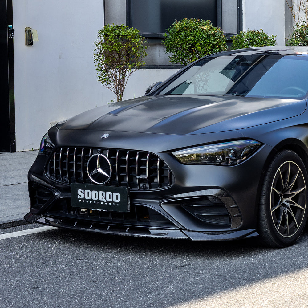 SOOQOO Mercedes-Benz CLE 53  carbon fibre front splitter - close-up of carbon fibre weave detail