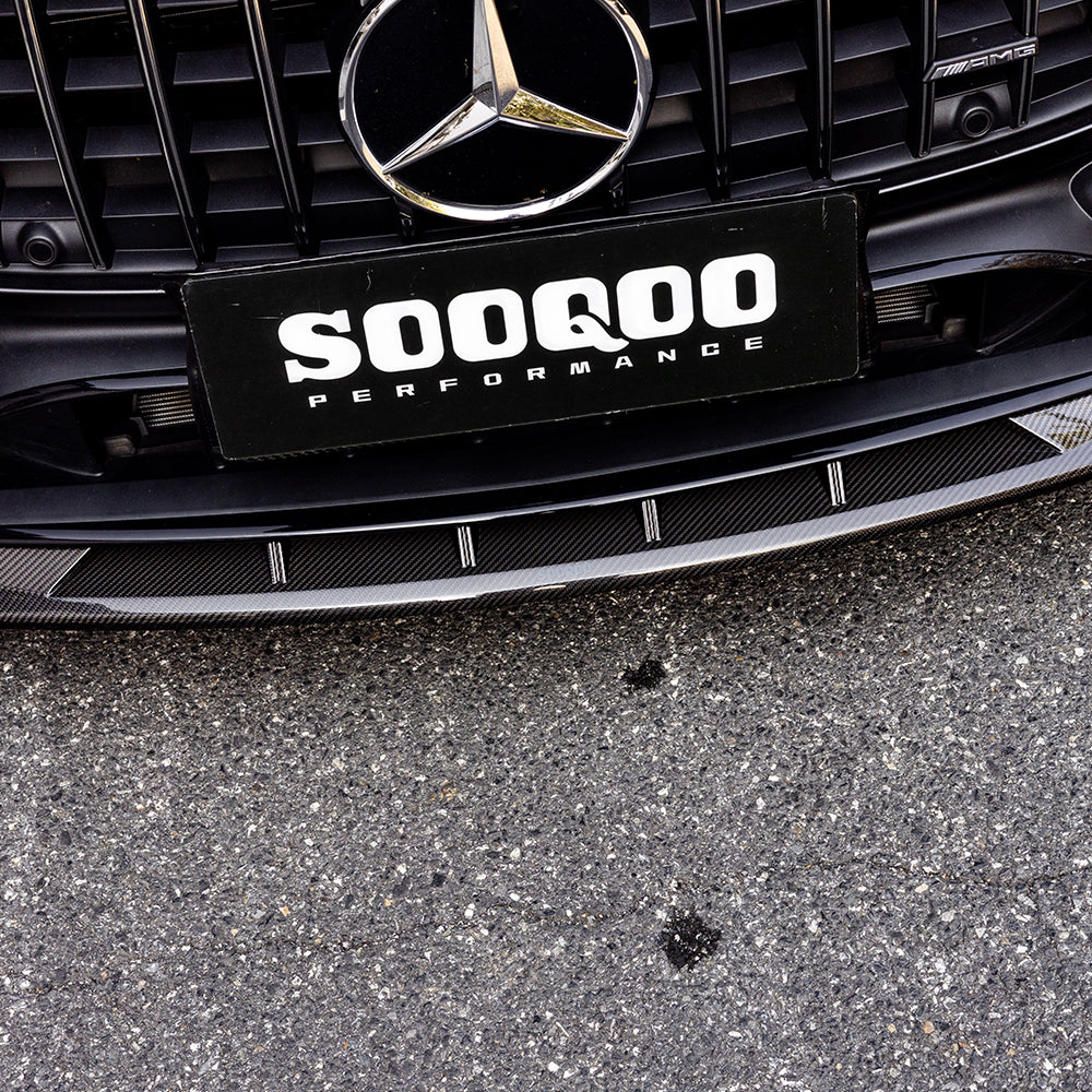SOOQOO Mercedes-Benz CLE 53  carbon fibre front splitter - rear three-quarter view