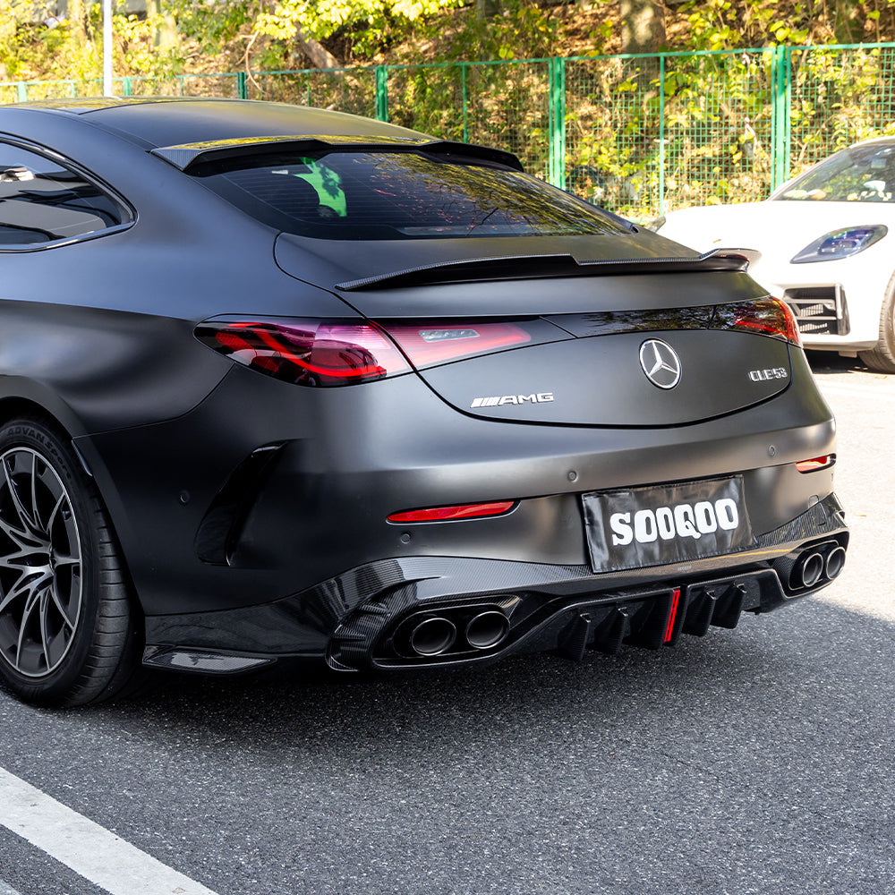 SOOQOO Mercedes-Benz CLE 53  carbon fibre rear diffuser - rear three-quarter view
