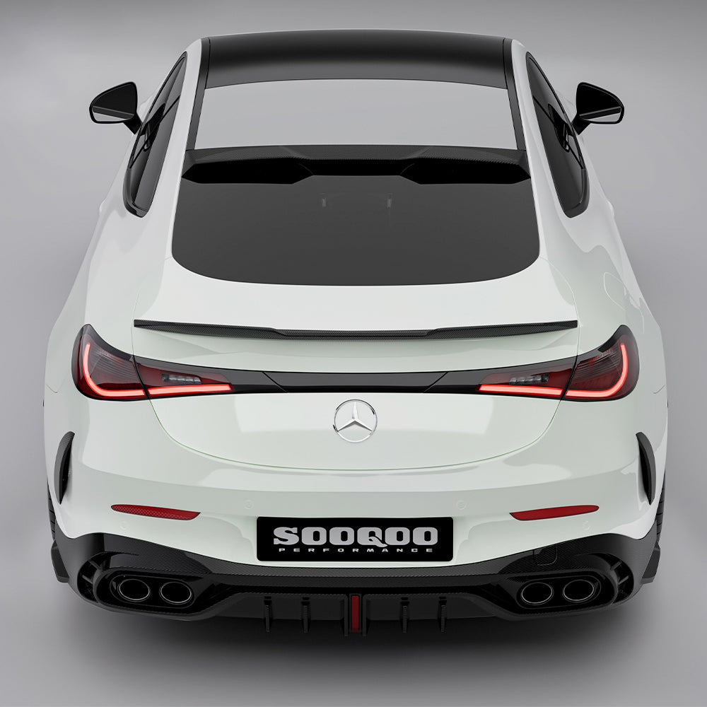 SOOQOO Mercedes-Benz CLE 53  carbon fibre rear diffuser - installation fitment view