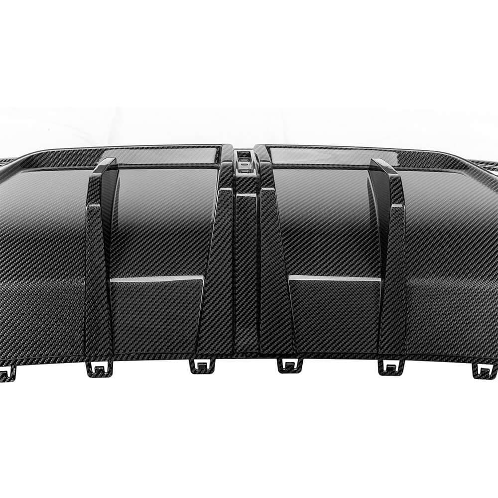 SOOQOO Audi RS3  carbon fibre rear diffuser - side profile view