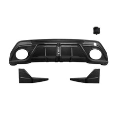 SOOQOO Audi RS3  carbon fibre rear diffuser - front three-quarter view
