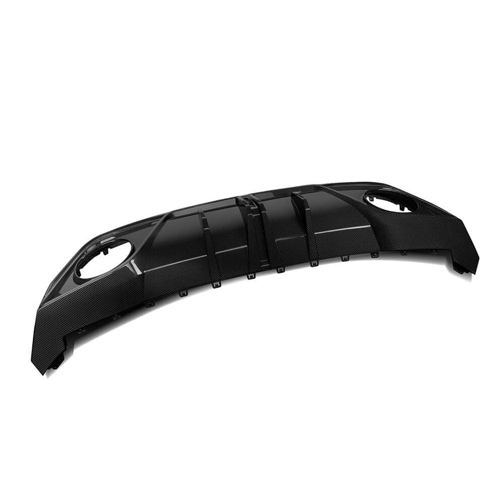 SOOQOO Audi RS3  carbon fibre rear diffuser - front three-quarter view