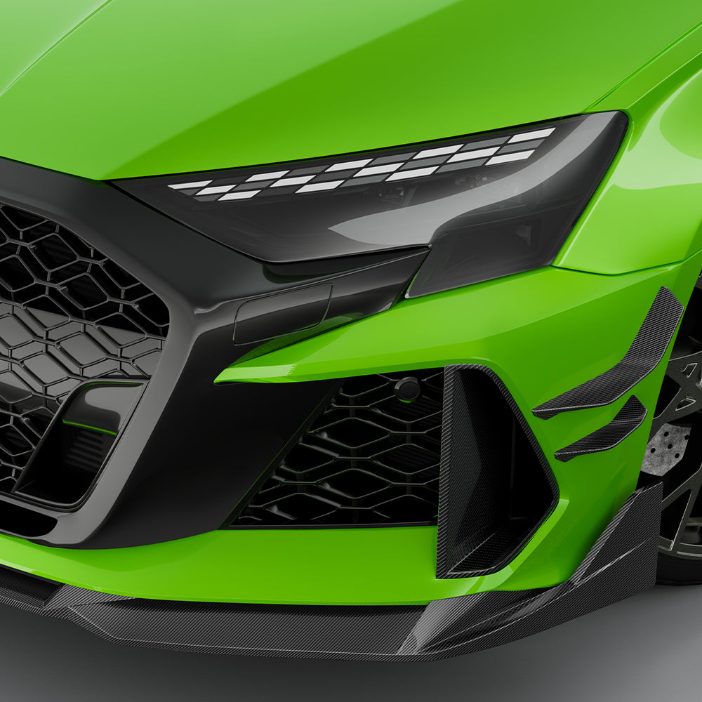 SOOQOO Audi RS3  carbon fibre canard - rear three-quarter view
