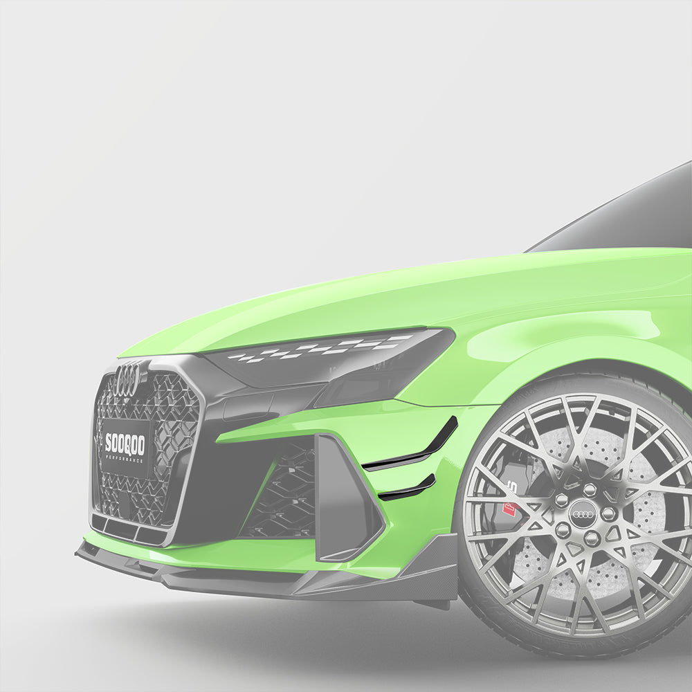 SOOQOO Audi RS3  carbon fibre canard - close-up of carbon fibre weave detail