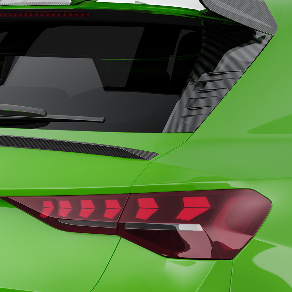 SOOQOO Audi RS3  carbon fibre carbon trim - rear three-quarter view