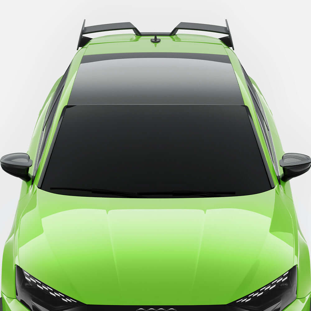 SOOQOO Audi RS3  carbon fibre spoiler - rear three-quarter view