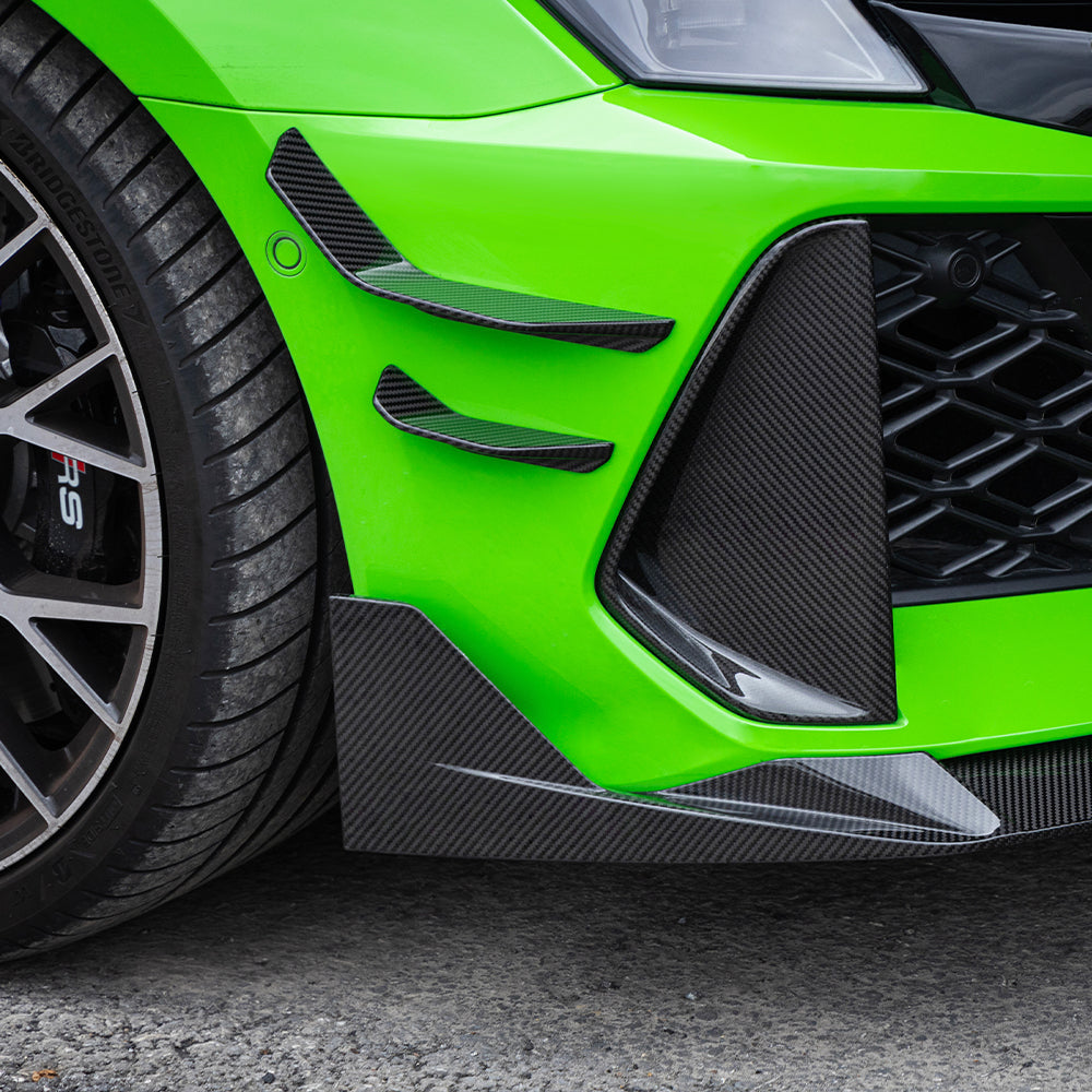 SOOQOO Audi RS3  carbon fibre canard - close-up of carbon fibre weave detail