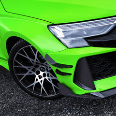 SOOQOO Audi RS3  carbon fibre canard - rear three-quarter view