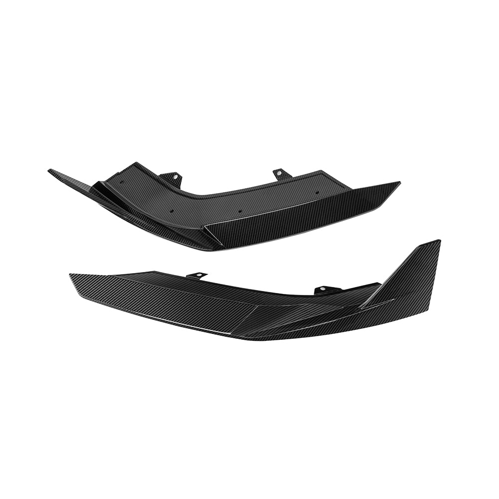 SOOQOO Audi RS3  carbon fibre front splitter - detail shot of mounting points