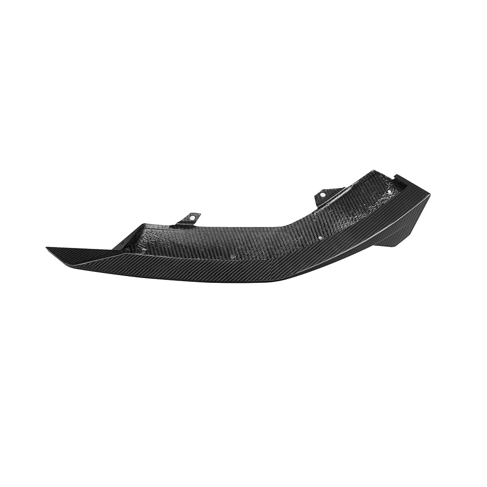 SOOQOO Audi RS3  carbon fibre front splitter - detail shot of mounting points