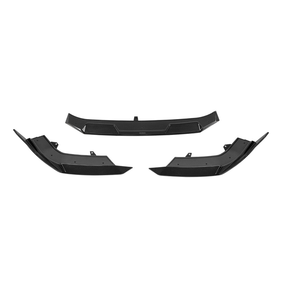 SOOQOO Audi RS3  carbon fibre front splitter - front three-quarter view