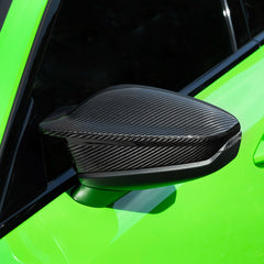 SOOQOO Audi RS3  carbon fibre mirror cap - rear three-quarter view