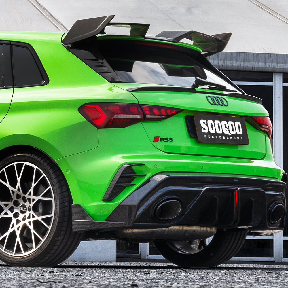 SOOQOO Audi RS3  carbon fibre carbon trim - top-down view showing panel alignment