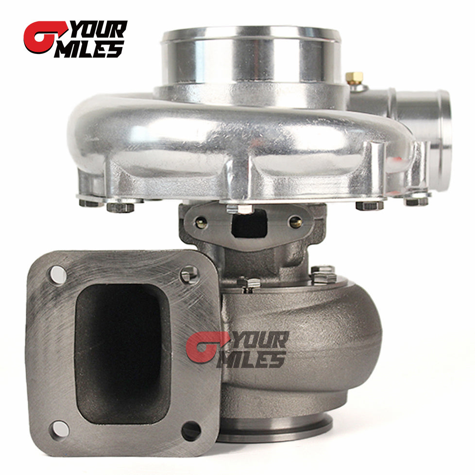 Yourmiles T72 Billet Wheel Dual Ball Bearing Turbo T4 0.68/0.81/0.96 Qtrim Turbine+Flange Clamp