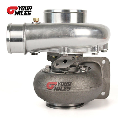 Yourmiles T72 Billet Wheel Dual Ball Bearing Turbo T4 0.68/0.81/0.96 Qtrim Turbine+Flange Clamp