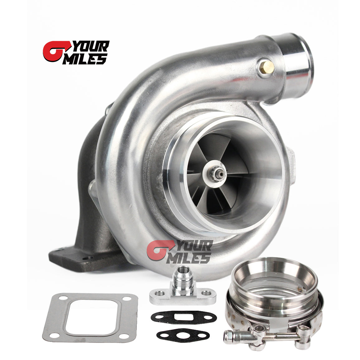 Yourmiles T72 Cast Compressor Wheel Turbocharger T4 0.68/0.81/0.96 Ptrim Turbine+Flange Clamp