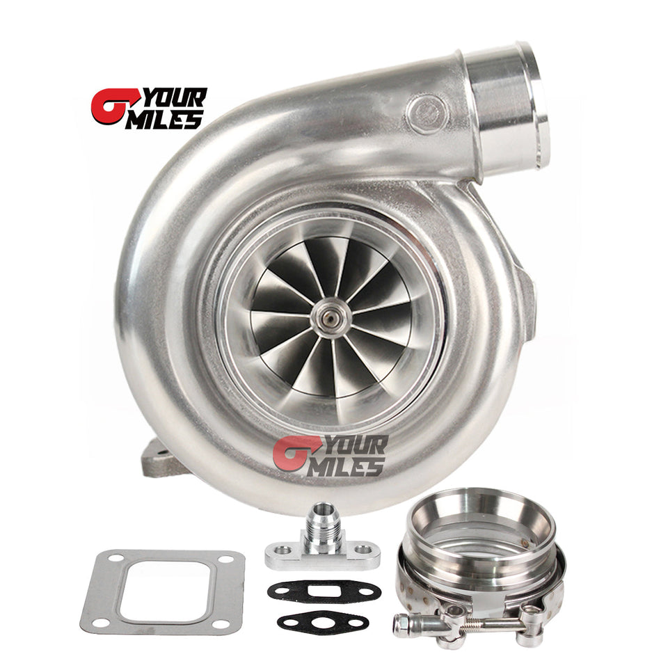 Yourmiles T76 Billet Compressor Wheel Turbocharger T4 0.68/0.81/0.96 Ptrim Turbine+Flange Clamp