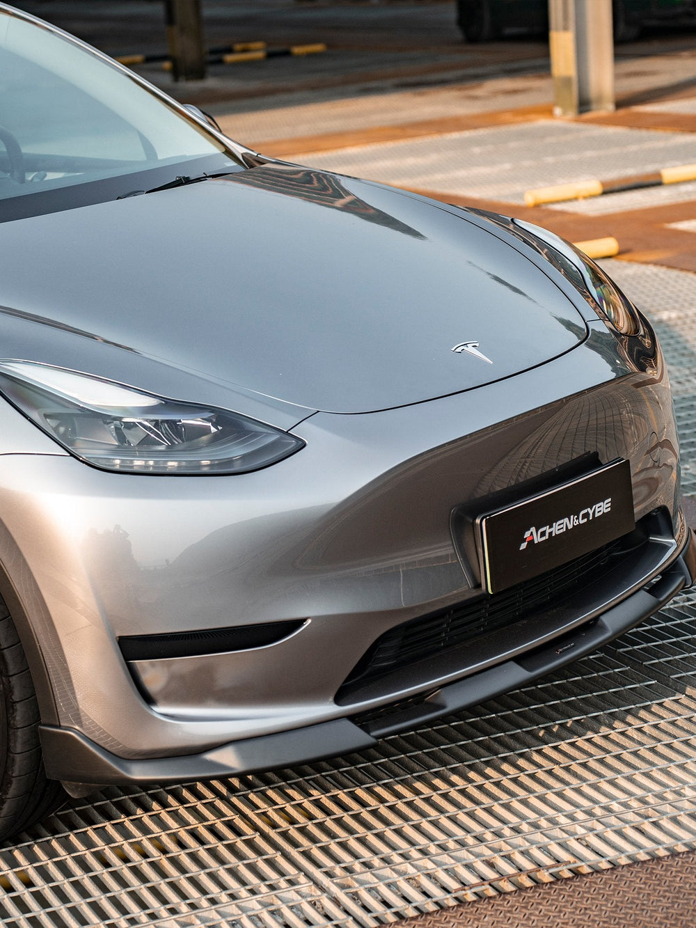 AchenCybe Front Lip - ABS Plastic 3-Piece - Tesla Model Y