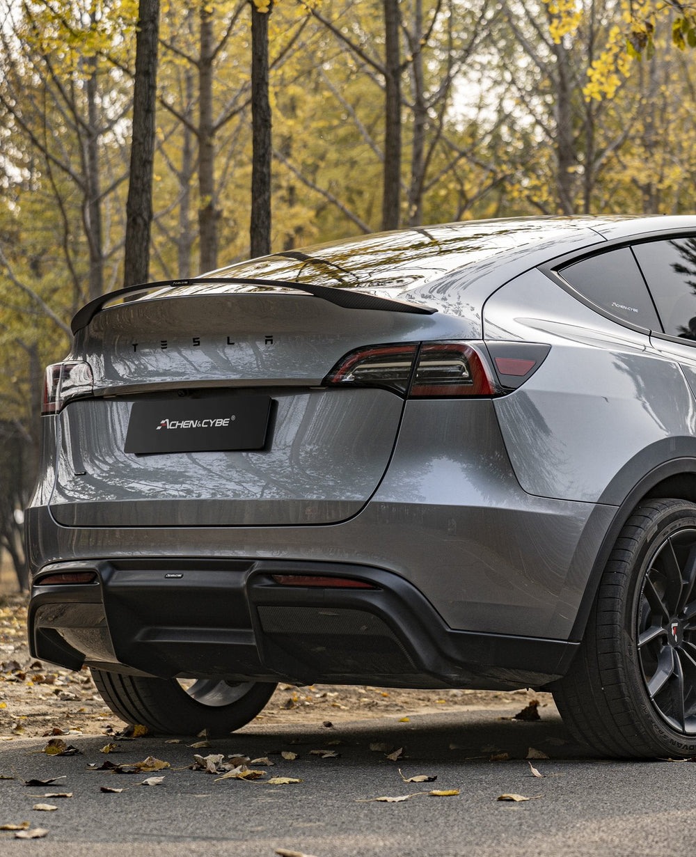 AchenCybe Rear Spoiler - VARI Carbon Fiber - Tesla Model Y - Alternate View