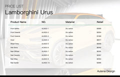 Kit carrozzeria performance in carbonio secco Aulena Design per Lamborghini URUS