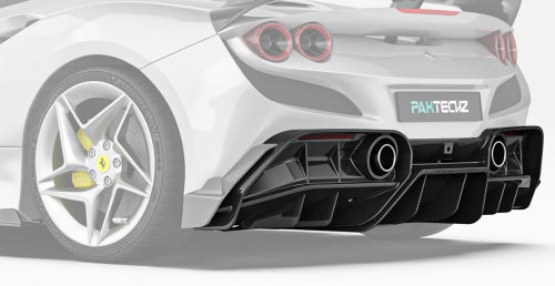 Paktechz Ferrari F8 Tributo/Spider Carbon Fiber Body Kit - Rear Diffuser