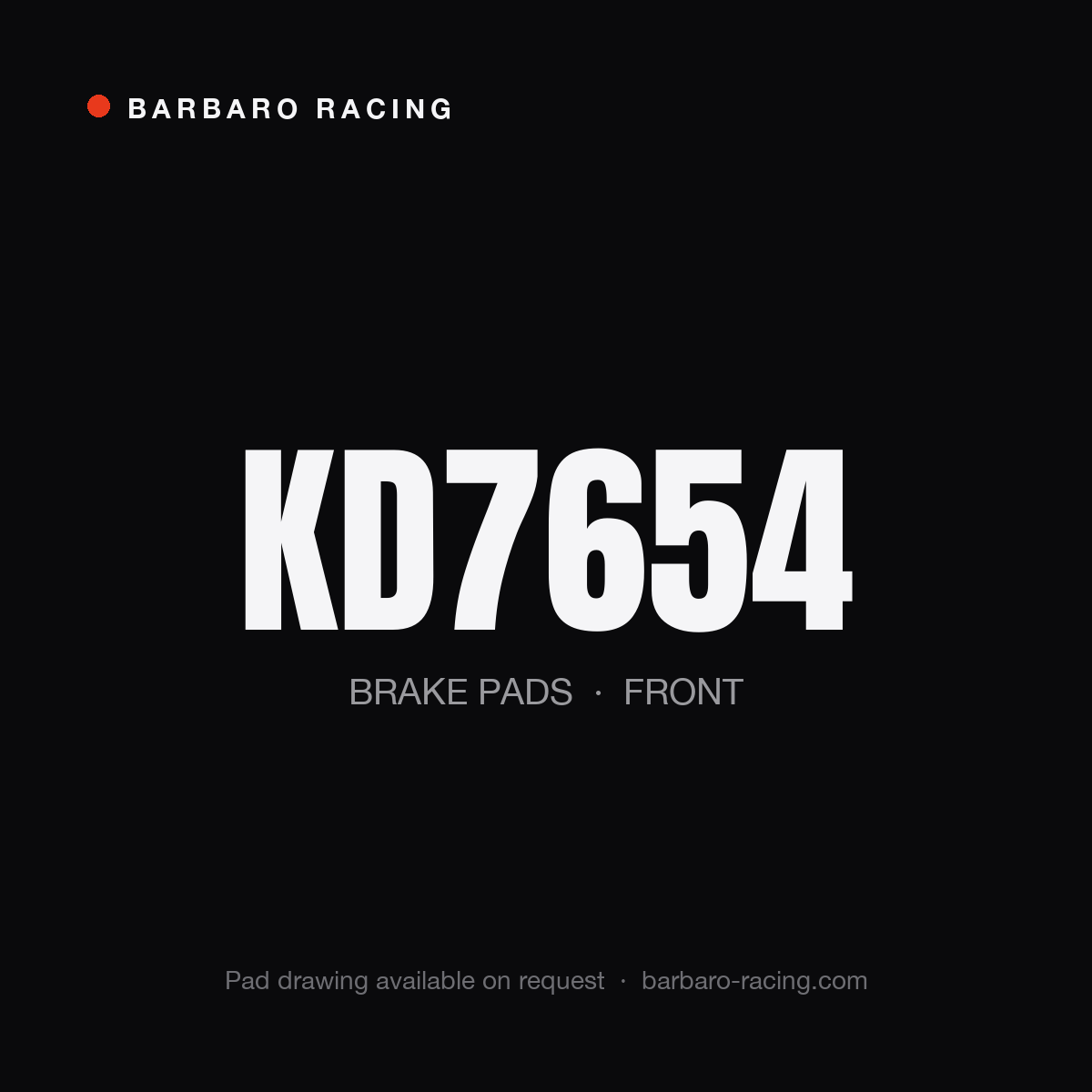 Barbaro Racing KD7654 front brake pads