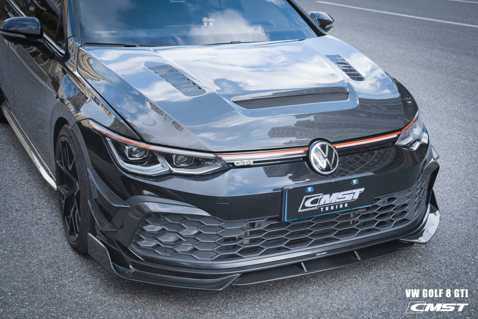 CMST Carbon Fiber Front Bumper Canards for Volkswagen GTI MK8
