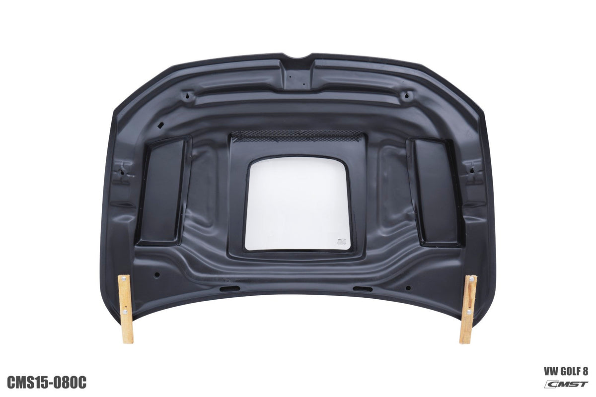 CMST Carbon Fiber Clearview Hood Bonnet Glass Transparent for Golf & GTI & Golf R MK8