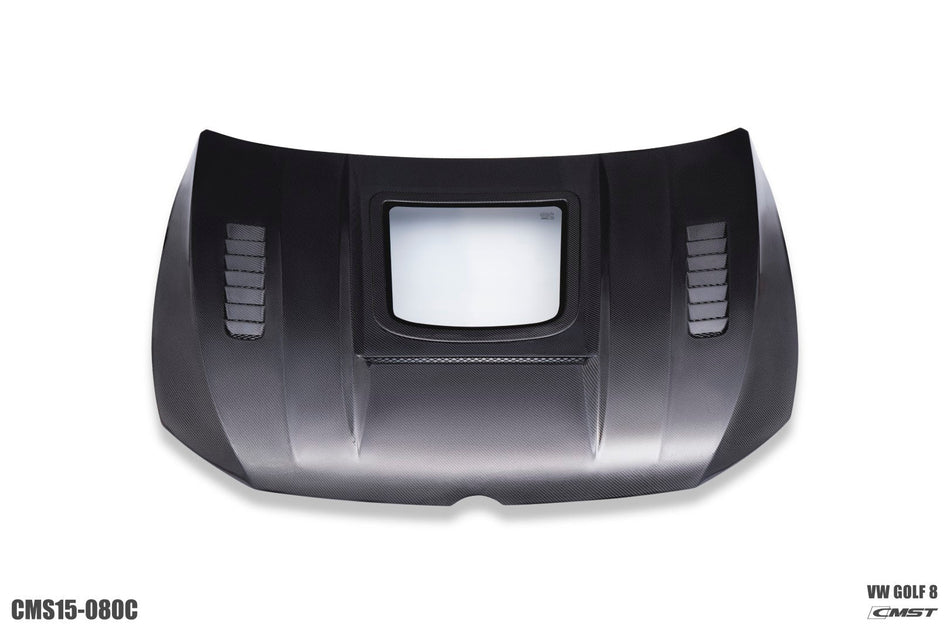 CMST Carbon Fiber Clearview Hood Bonnet Glass Transparent for Golf & GTI & Golf R MK8