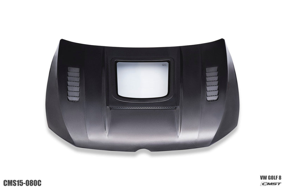 CMST Carbon Fiber Clearview Hood Bonnet Glass Transparent for Golf & GTI & Golf R MK8