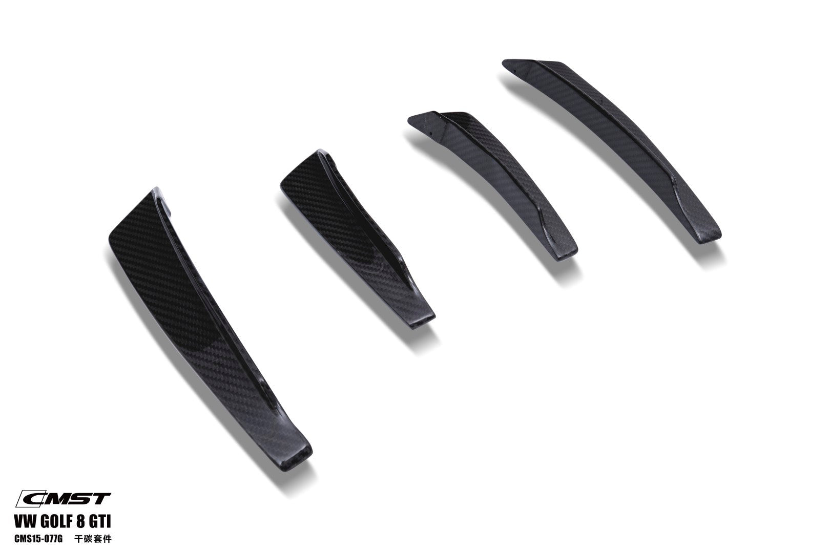 CMST Carbon Fiber Front Bumper Canards for Volkswagen GTI MK8