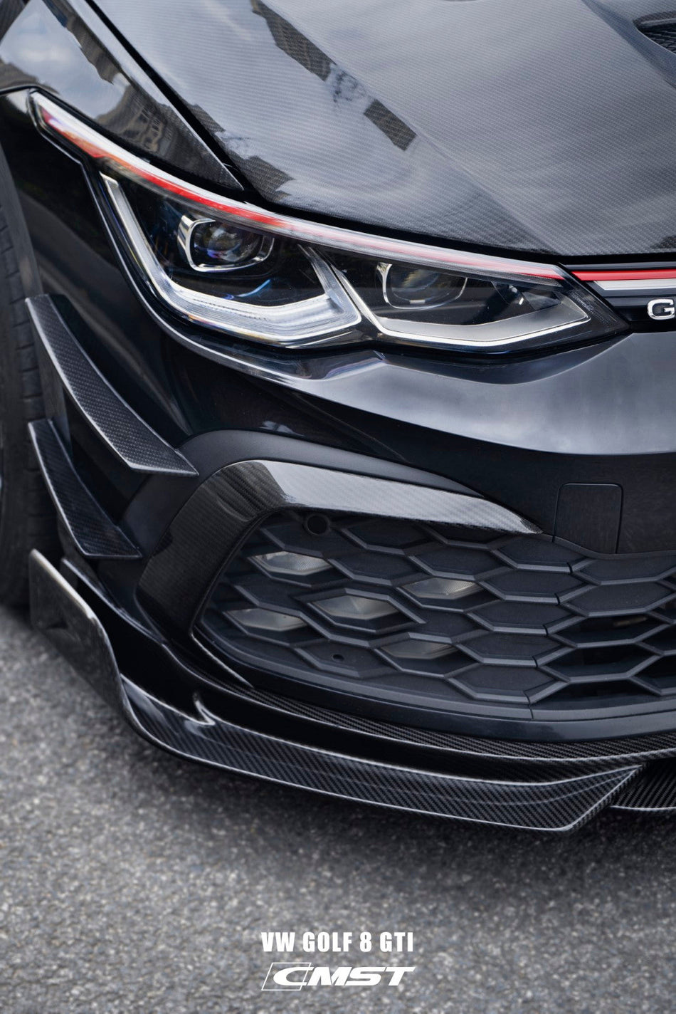 CMST Carbon Fiber Front Bumper Upper Valences for Volkswagen GTI MK8