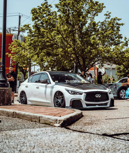 CMST Carbon Fiber Front Bumper & Front Lip for Infiniti Q50 to Project Black S Concept 2014-2022