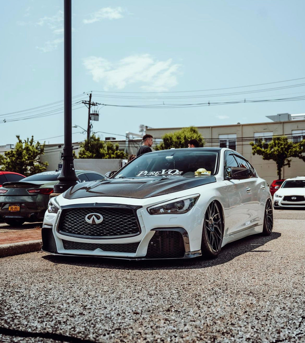 CMST Carbon Fiber Front Bumper & Front Lip for Infiniti Q50 to Project Black S Concept 2014-2022