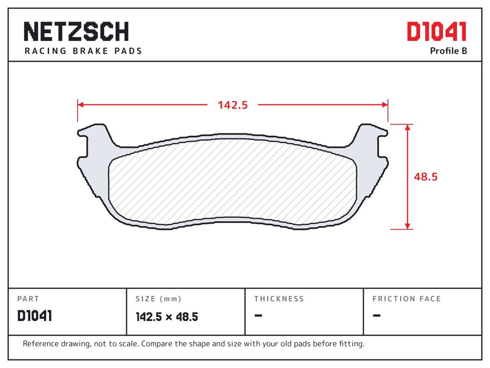 NETZSCH D1041 brake pad drawing