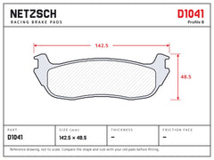 NETZSCH D1041 brake pad drawing