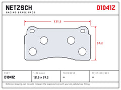 NETZSCH D1041Z brake pad drawing