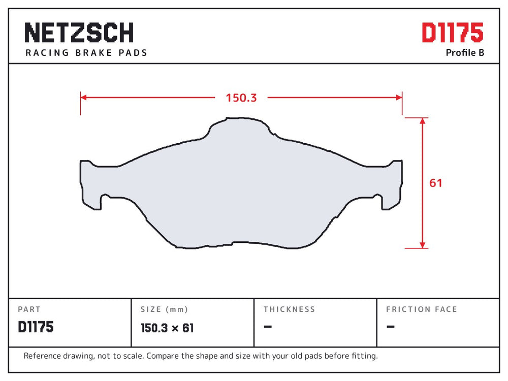 NETZSCH D1175 brake pad drawing
