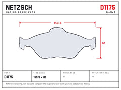 NETZSCH D1175 brake pad drawing