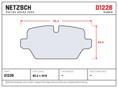 NETZSCH D1226 brake pad drawing