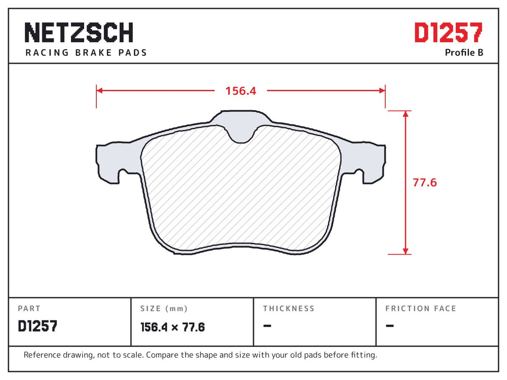 NETZSCH D1257 brake pad drawing