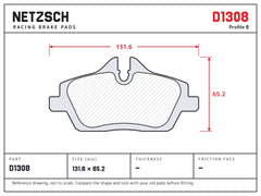 NETZSCH D1308 brake pad drawing