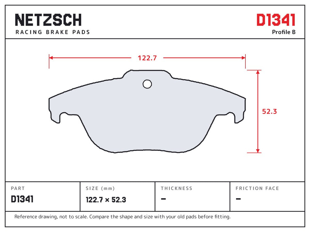NETZSCH D1341 brake pad drawing