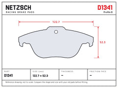NETZSCH D1341 brake pad drawing