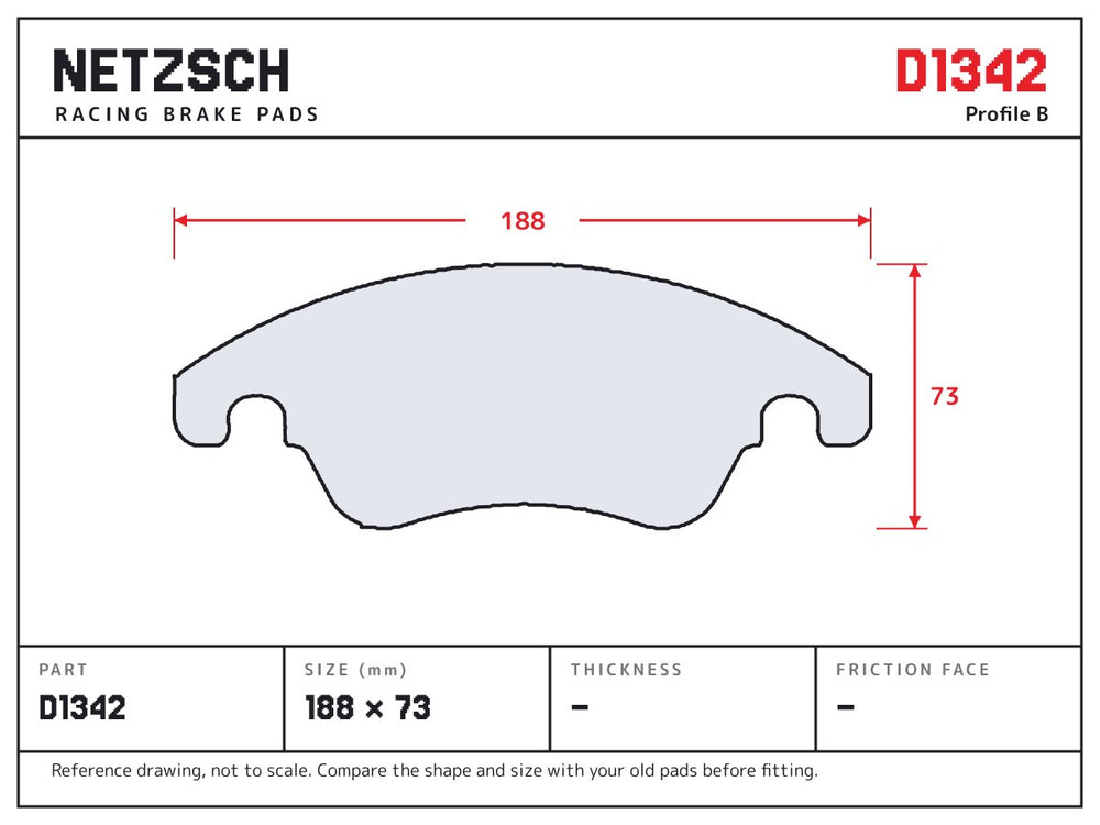 NETZSCH D1342 brake pad drawing