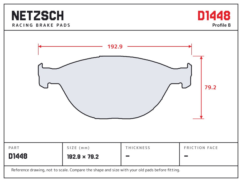 NETZSCH D1448 brake pad drawing